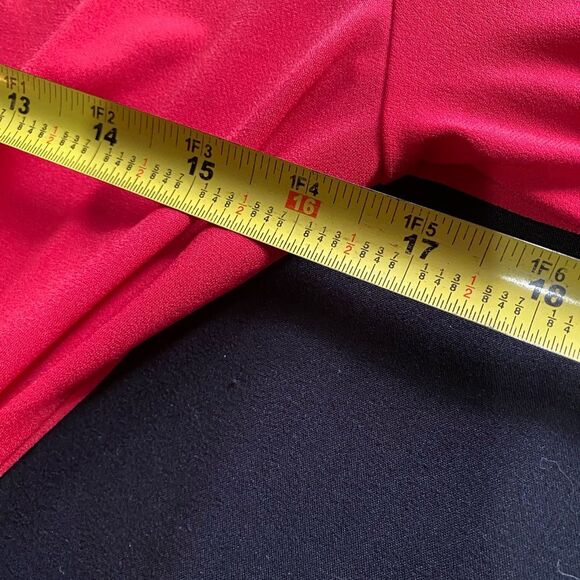 Vibrant Red Women's S Wrap Dress Bright Colorful V Neck Flattering ub1-36 - Picture 8 of 10